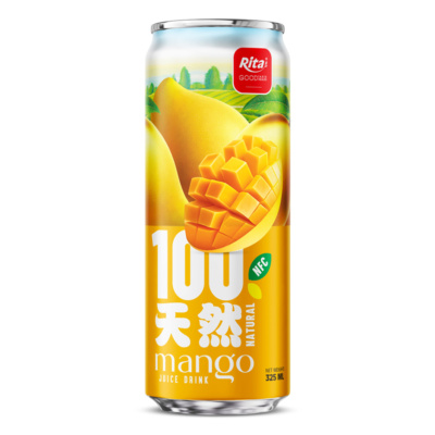 Bebida de jugo de mango 100% natural, lata elegante de 325 ml
