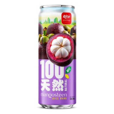 Bebida de jugo de mangostán 100% natural, lata elegante de 325 ml