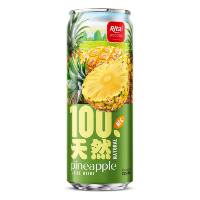 Bebida de jugo de piña 100% natural, lata elegante de 325 ml