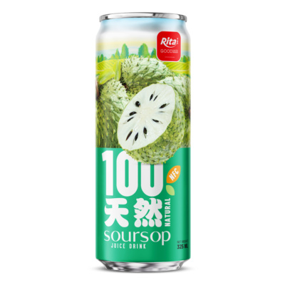 Bebida de jugo de guanábana 100% natural, lata elegante de 325 ml