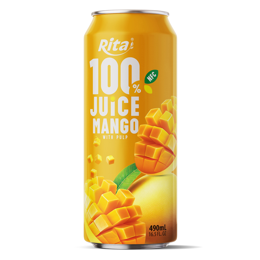 100% Jugo de Mango con Pulpa 490ml en Lata