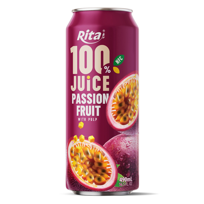 Jugo 100% Maracuyá con Pulpa 490ml en Lata
