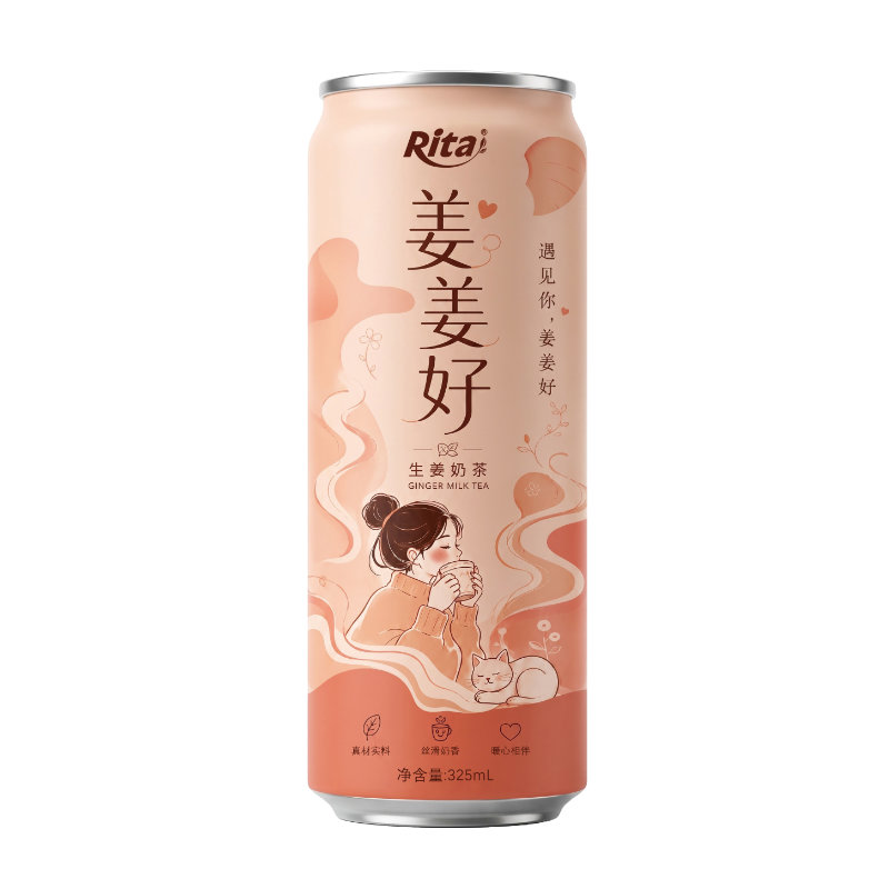 Bebida de té de jengibre con leche en lata de 325 ml