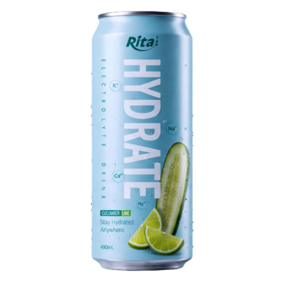 Bebida de pepino y lima con electrolitos 490 ml en lata de aluminio
