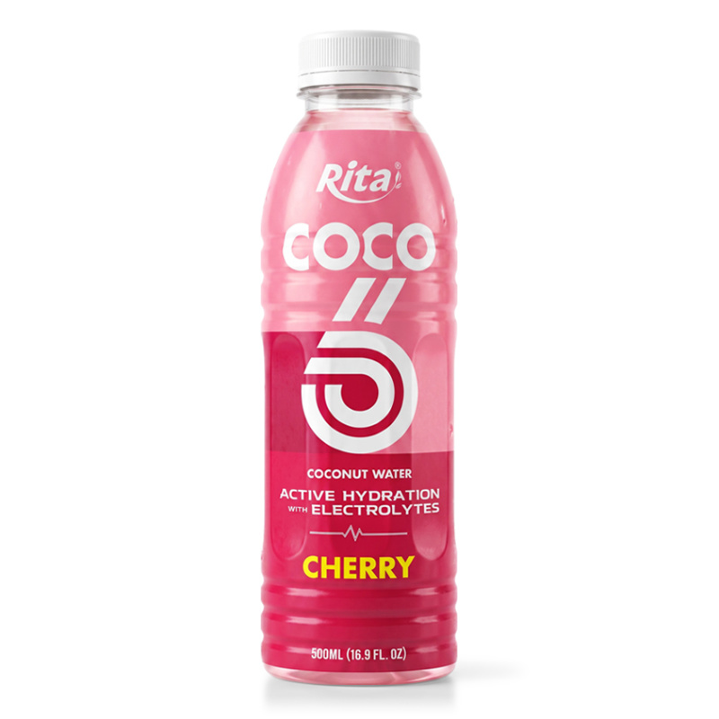 Agua de Coco con Electrolitos Hidratación Activa Sabor Cereza 500ml