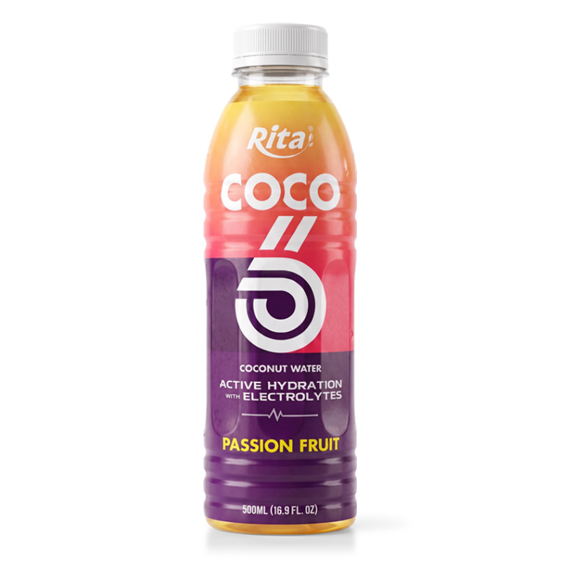 Agua de Coco con Electrolitos y Sabor a Maracuyá en Botella PET de 500 ml