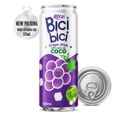 Bici Bici 325ml Bebida de uva con nata de coco (lata de boca ancha)