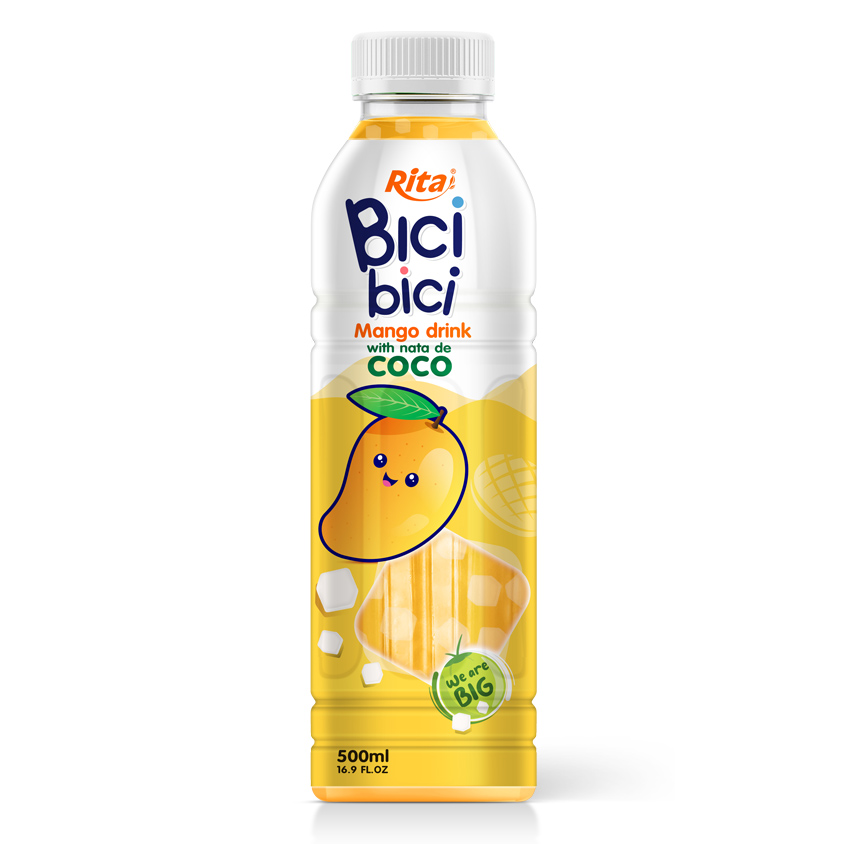 Bebida Rita New Bici Bici Mango con Nata De Coco (500 ml y botella PET de 1 l)