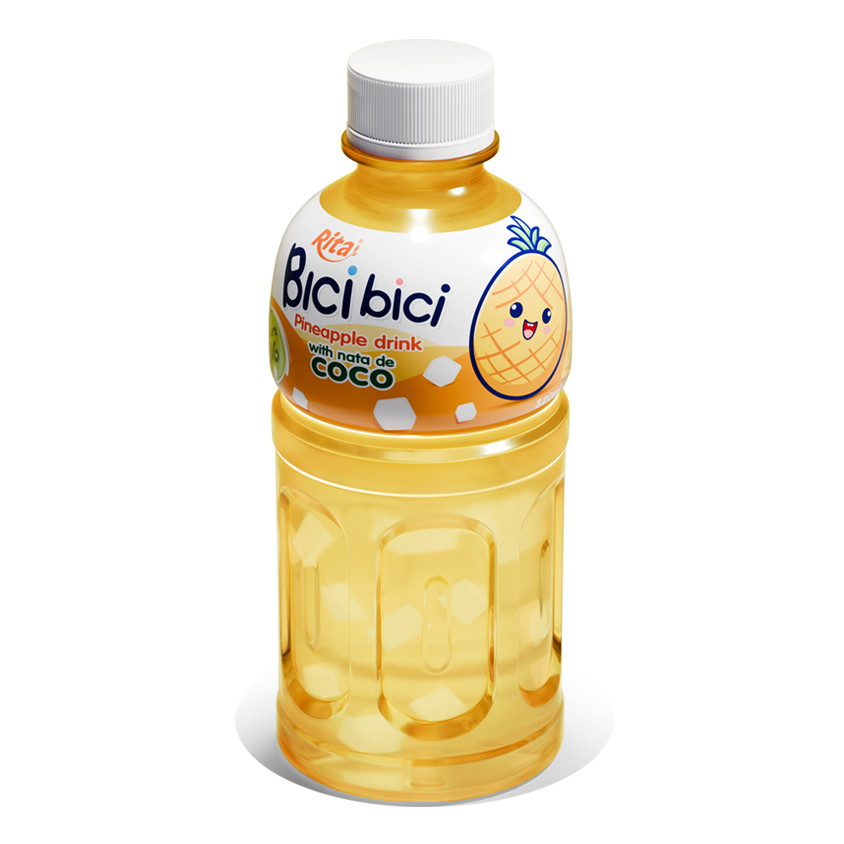 Bebida de piña Rita Bici Bici con nata de coco, botella PET de 320 ml