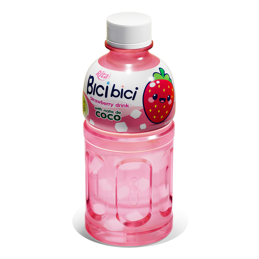 Bebida Rita Bici Bici de fresa con nata de coco, botella PET de 320 ml