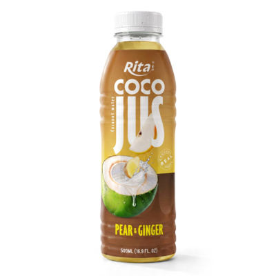 COCO JUS Agua de Coco Real con Zumo de Pera y Jengibre 500ml