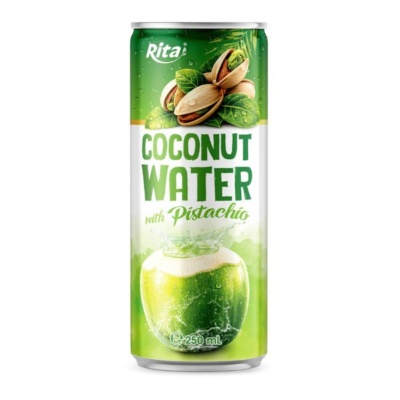 Agua de coco Rita con pistacho lata de 250 ml