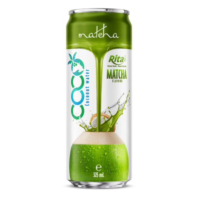 Agua de coco con sabor a matcha 325ml lata elegante