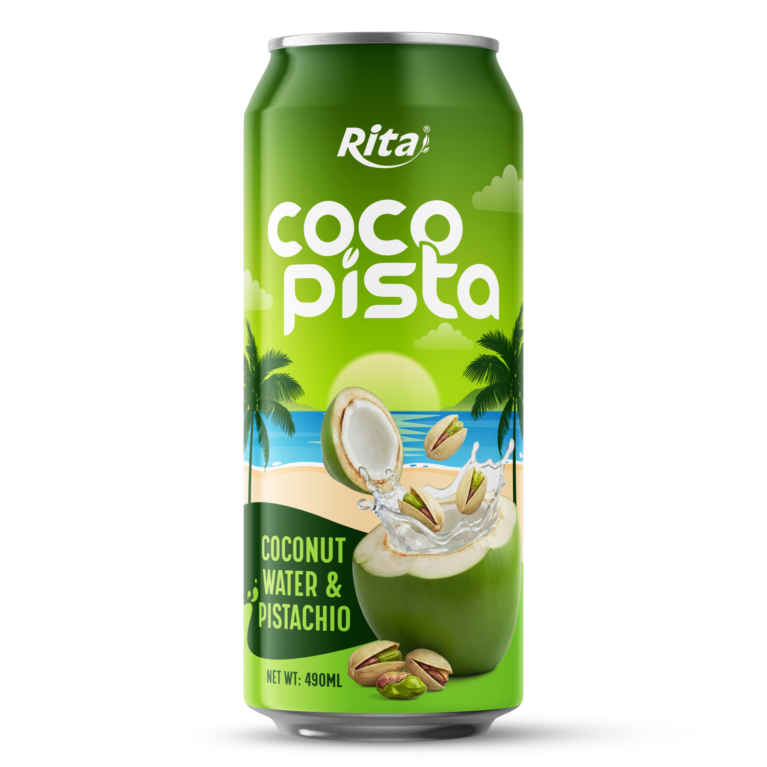 Agua de coco con pistacho Rita Coco Pista Lata de 490 ml