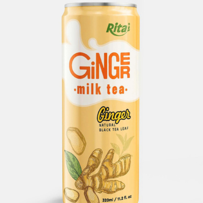 Rita Ginger Milk Tea: Té Negro Natural en Lata Sleek de 320ml