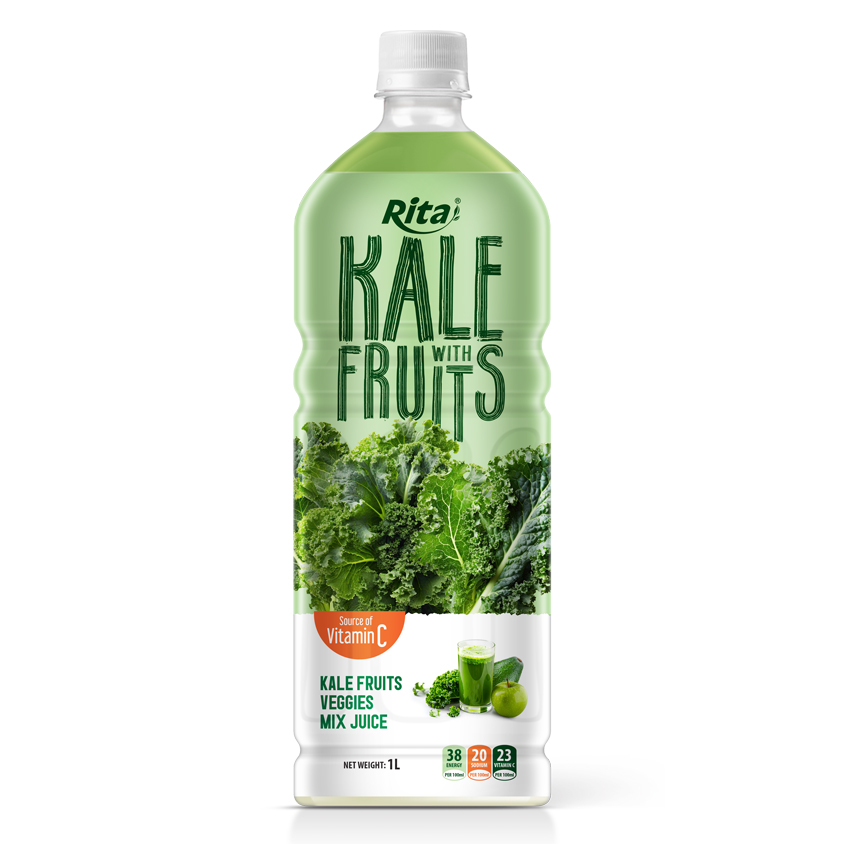 Rita Kale con Mezcla de Frutas y Verduras – Bebida de Jugo 1L Botella PET