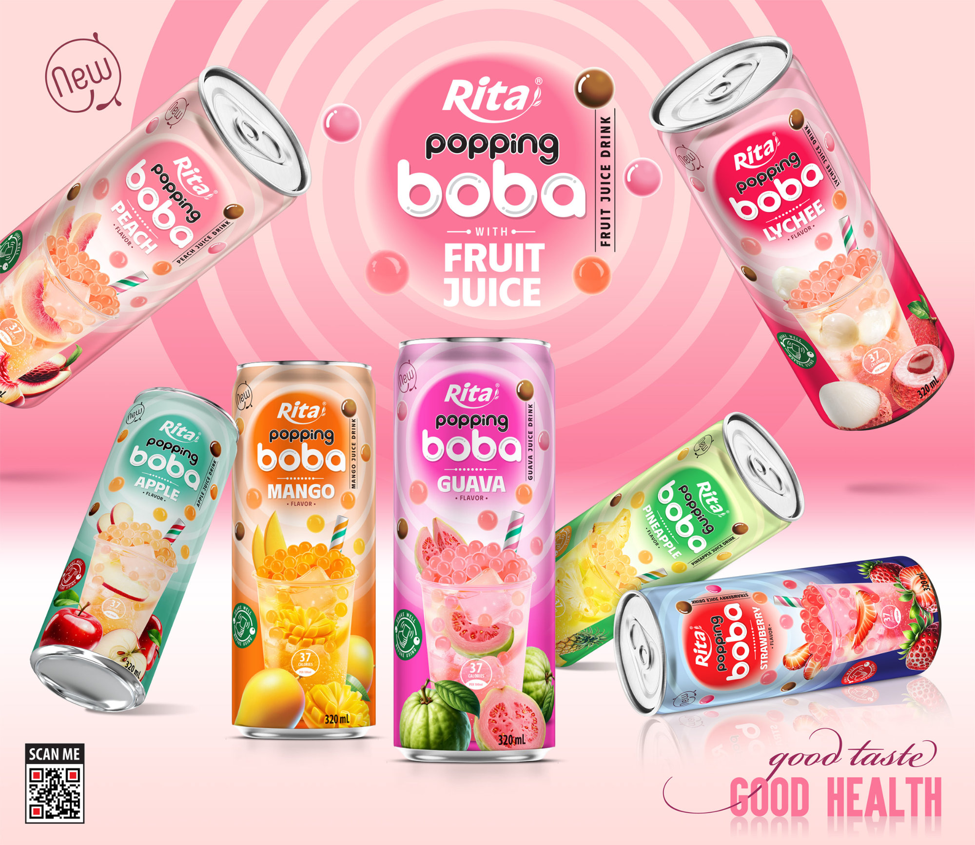 best popping boba with apple flavor canned drink Poster 2