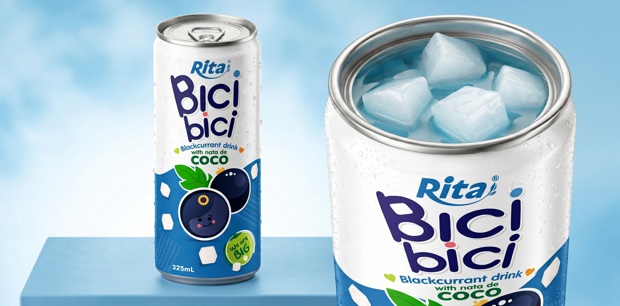 Bici Bici 325ml Blackcurrant drink with nata de Coco ( wide opening can) Poster 1