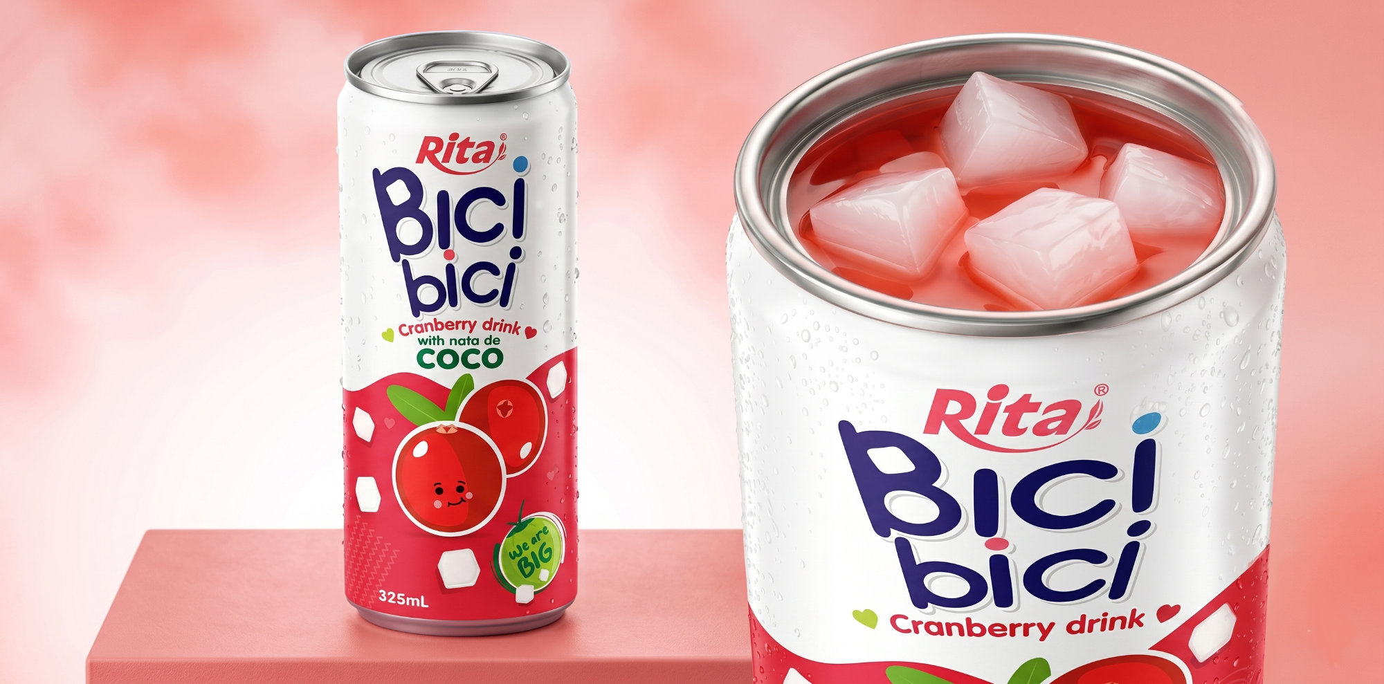 Bici Bici 325ml Cranberry drink with nata de Coco ( wide opening can) Poster 1