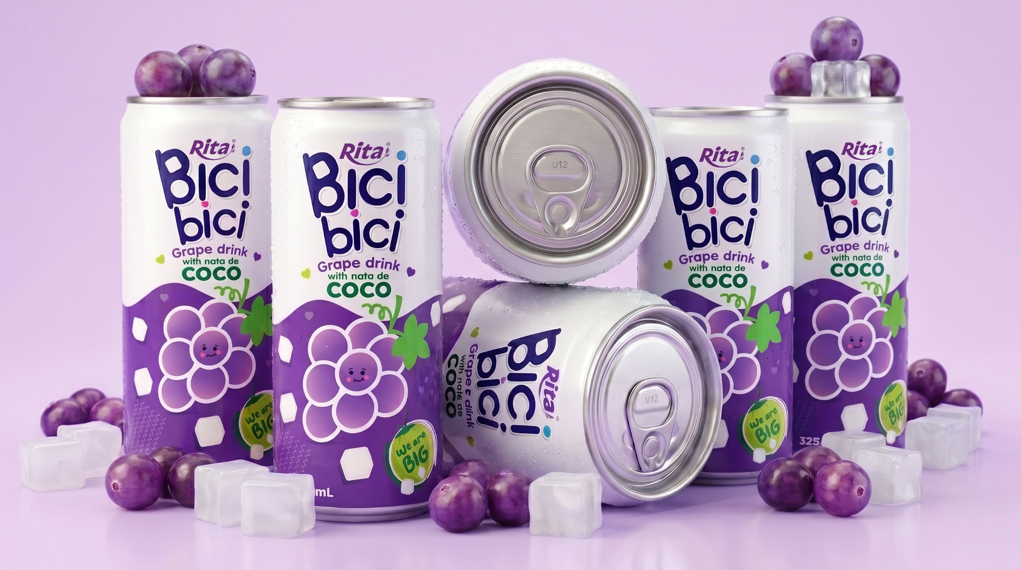 Bici Bici 325ml Grape drink with nata de Coco ( wide opening can) Poster 1