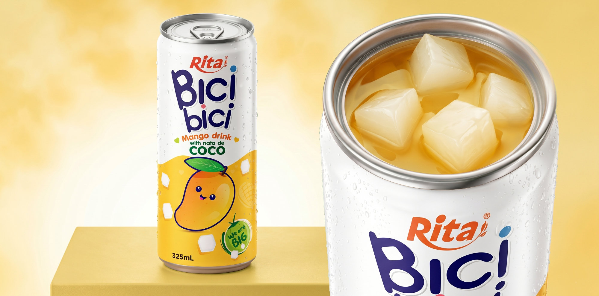 Bici Bici 325ml Mango drink with nata de Coco ( wide opening can) Poster 1