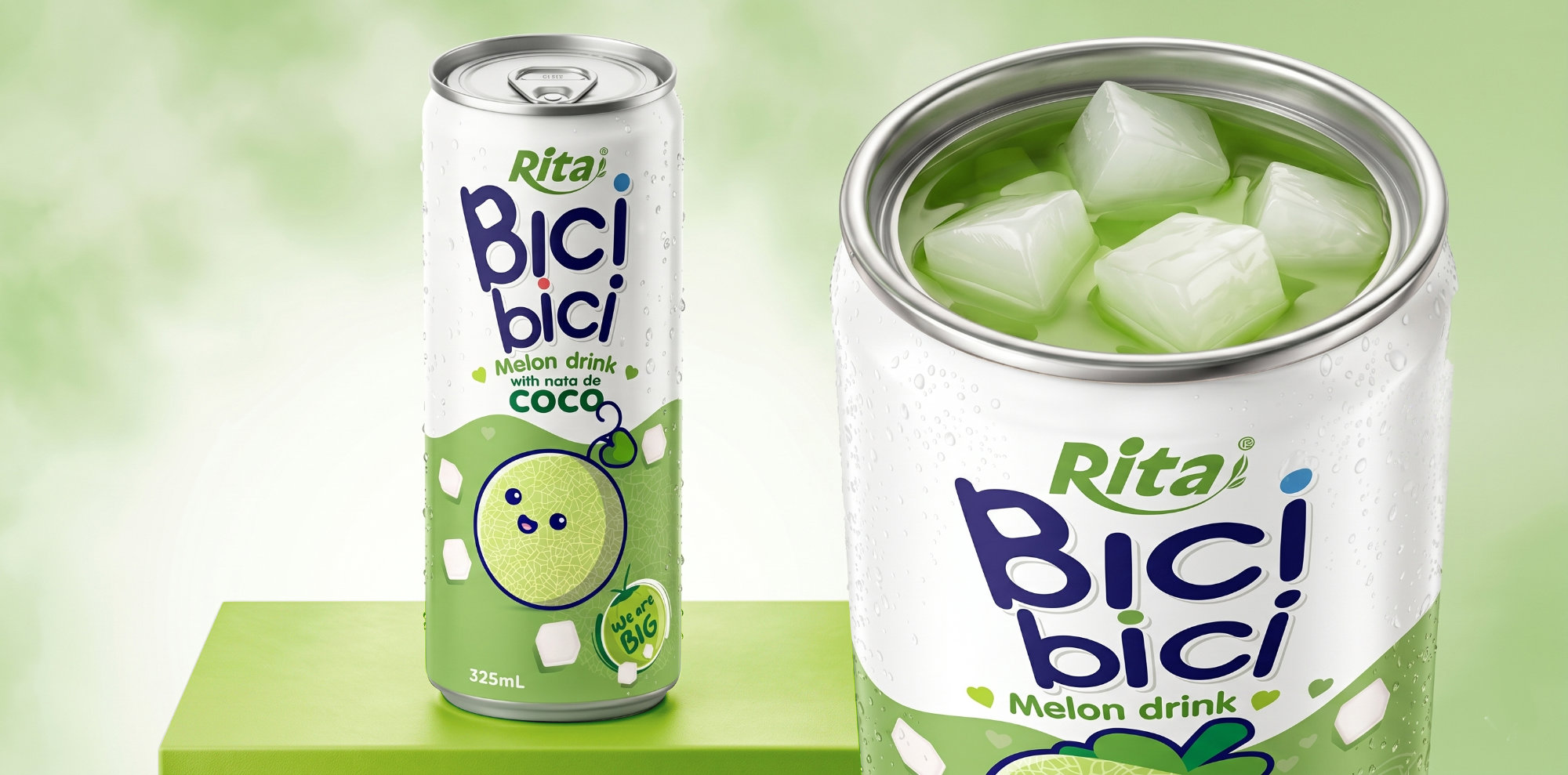 Bici Bici 325ml Melon drink with nata de Coco ( wide opening can) Poster 1