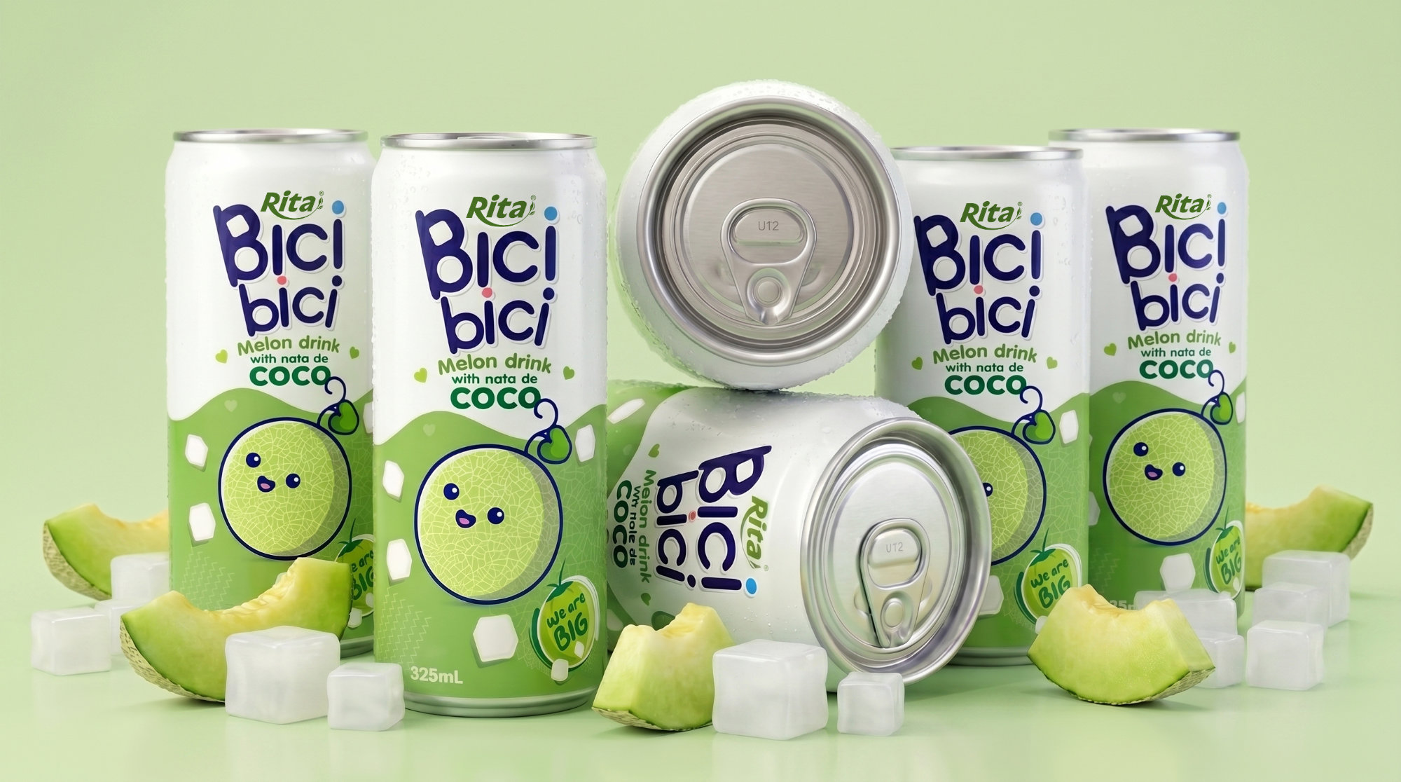 Bici Bici 325ml Melon drink with nata de Coco ( wide opening can) Poster 2