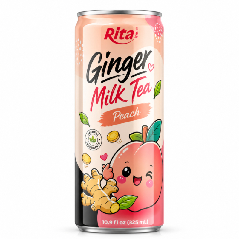 Té con leche de jengibre con sabor a melocotón listo para beber 325 ml