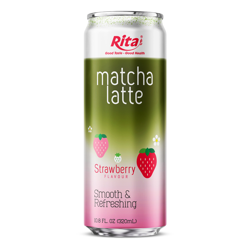 Lata elegante de Rita Matcha Latte con sabor a fresa de 320 ml