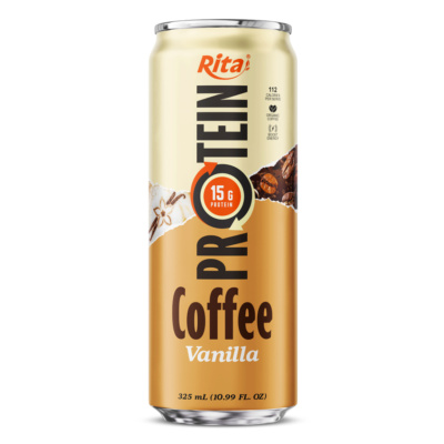 Café Proteico Rita 15 g – Café con Leche Listo para Beber con Proteína, Sabor Vainilla, Lata de 325 ml