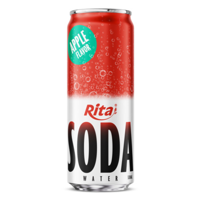 Bebida de agua con gas sabor manzana, lata de 320 ml