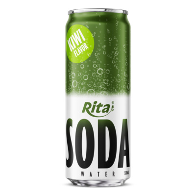 Bebida de agua con gas sabor kiwi, lata de 320 ml