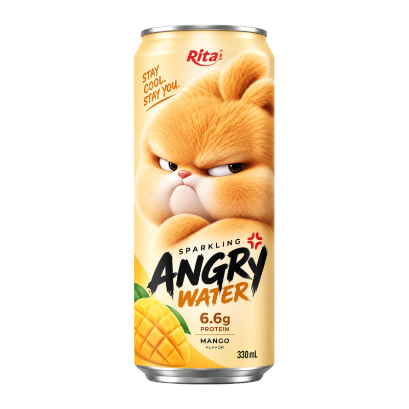 Agua con Gas con Proteína Sabor Mango 330 ml – Agua Enfadada
