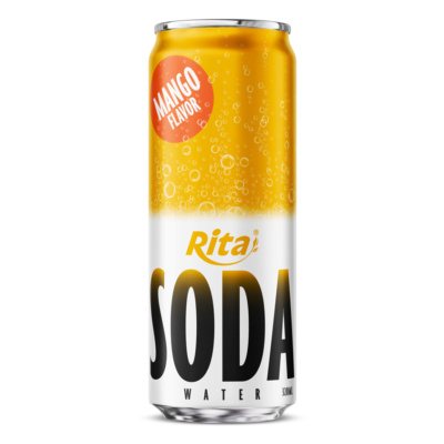 Bebida de agua con gas sabor mango, lata de 320 ml