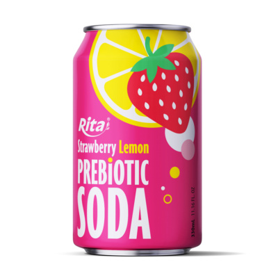Refresco Prebiótico de Fresa y Limón 330 ml en Lata Corta