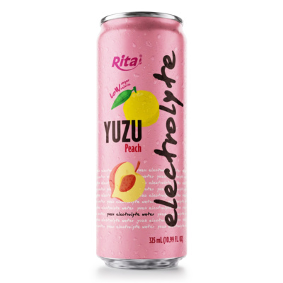 Bebida de agua con electrolitos, yuzu y melocotón 325 ml Bebida hidratante baja en azúcar