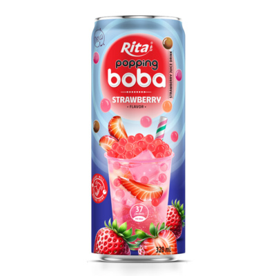 Mejor bebida enlatada de boba popping con sabor a fresa
