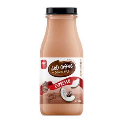 Café helado con leche de coco Espresso Botella de vidrio de 280 ml