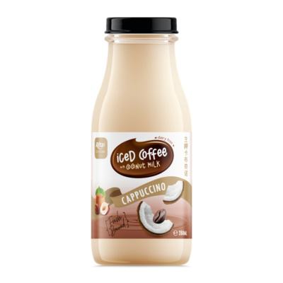 Café helado con leche de coco Capuchino 280 ml Botella de vidrio