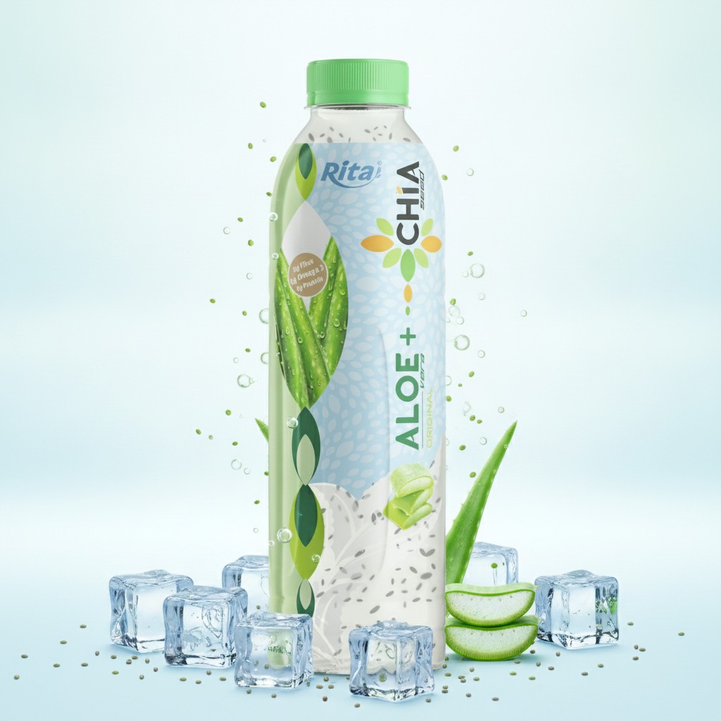 16.9 Fl Oz Rita Aloe Vera Drink with Chia Seed Original Flavor PET Bottle Poster 2