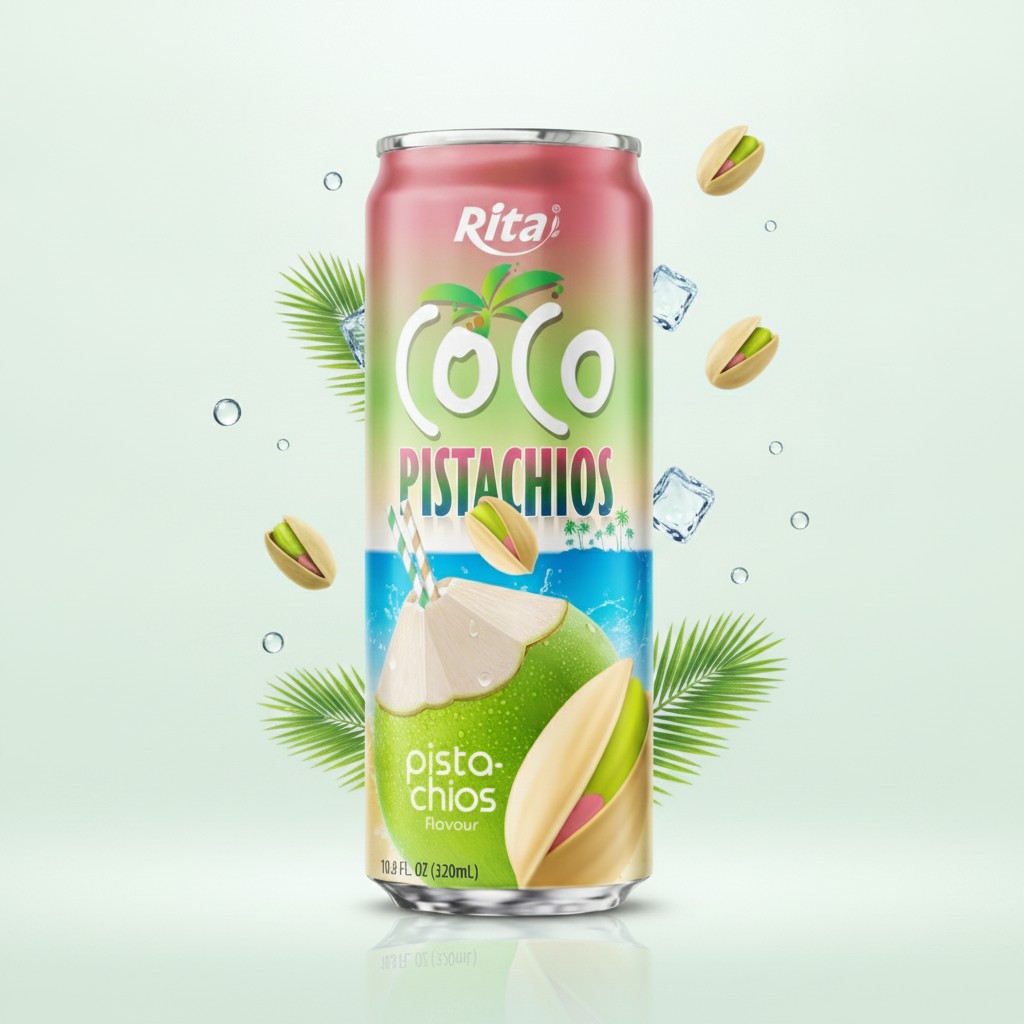 Natural Coconut Water Pistachio Drink 320ml Poster 2