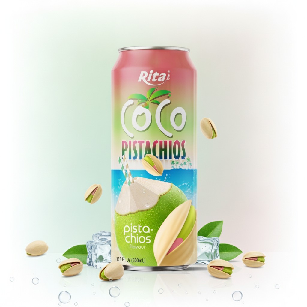 Natural Coconut Water Pistachio Drink 500ml Poster 2